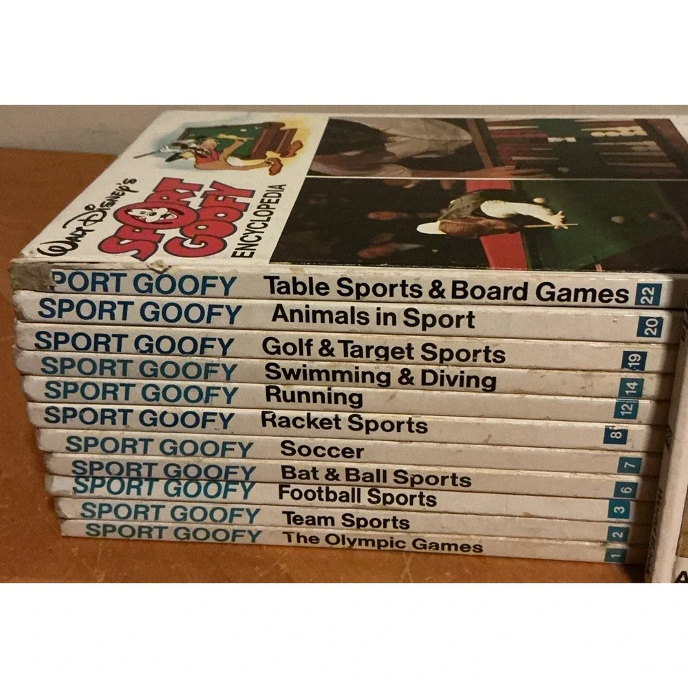 Lot of 12 Walt Disney Sport Goofy Encyclopedia Hardcover‎ Vintage Illustrated
